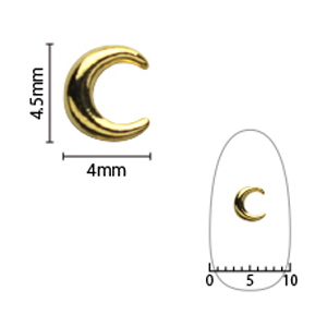 SHAREYDVA　ネイルパーツ ムーン 小 ゴールド 8P