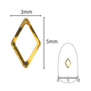 SHAREYDVA　ネイルパーツ 中抜きダイヤ ゴールド 10P