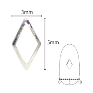 SHAREYDVA　ネイルパーツ 中抜きダイヤ シルバー 10P