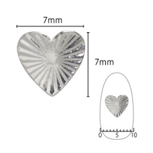 SHAREYDVA　ネイルパーツ シャイニングハート L シルバー 7mm 10P