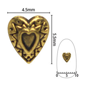 SHAREYDVA　ネイルパーツ コンチョ #1 ハート ゴールド 4.5*5.5mm/5P