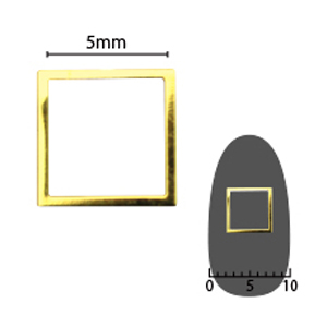 SHAREYDVA　ソフト スクエア 5mm ゴールド 太(中抜き) 6P