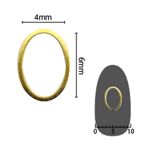 SHAREYDVA　ソフト オーバル 4×6mm ゴールド 太(中抜き) 6P