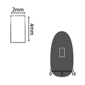 SHAREYDVA　ソフト 長方形 2×4mm シルバー 細(中抜き) 8P