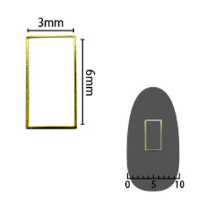 SHAREYDVA　ソフト 長方形 3×6mm ゴールド 細(中抜き) 8P