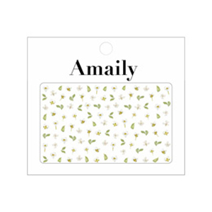 Amaily　ネイルシール No.1-23 押し花 (白)