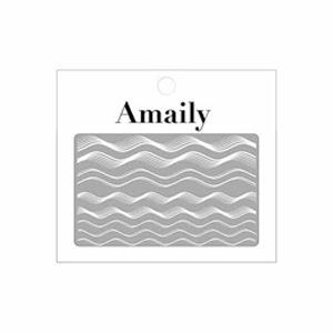 Amaily　ネイルシール No.5-24 ウェーブ (白)