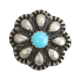 Putiel　パーツ コンチョH シルバー ターコイズ 3個入り