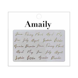 Amaily　ネイルシール No.2-22 マンスレタリング ゴールド