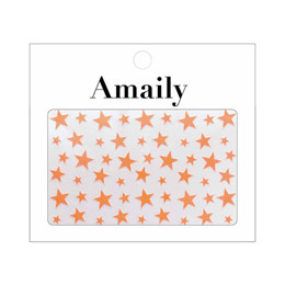 Amaily　ネイルシール No.5-33 星(蛍光オレンジ)