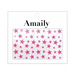 Amaily　ネイルシール No.5-34 星(蛍光ピンク)