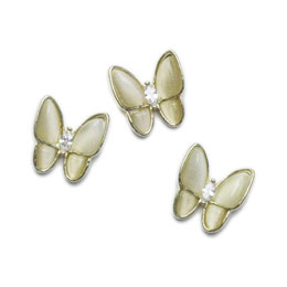 SHAREYDVA　バタフライパーツ イエロー×ゴールド 3P