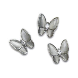 SHAREYDVA　バタフライパーツ グレー×シルバー 3P