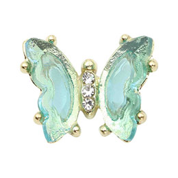 MATIERE　ゴールドフレーム クリスタルバタフライ エメラルド