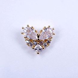 SONAIL　ネイルデコパーツ MEG ハートジルコニア付きビジュー MEG00006 2P