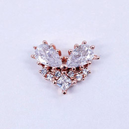 SONAIL　ネイルデコパーツ MEG ハートジルコニア付きビジュー ピンクゴールド MEG00031 2P