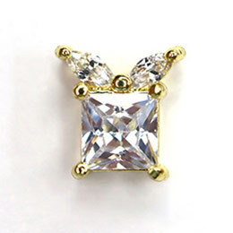 SONAIL　ネイルデコパーツ MEG リボンジスクエアルジルコニアビジュー MEG00068