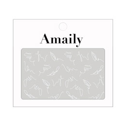 Amaily　ネイルシール NO.8-22 くねくねライン (白)