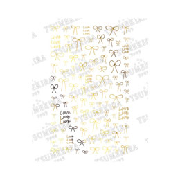 TSUMEKIRA　【es】手書きリボン ゴールド (ジェル専用)