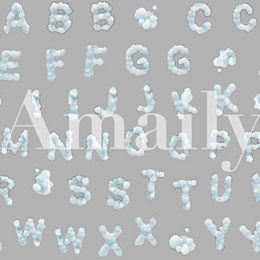 Amaily　ネイルシール No.7-9 もくもくフォント
