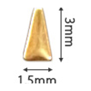 SHAREYDVA　スタッズ 三角ロング 1.5*3mm ゴールド 50P