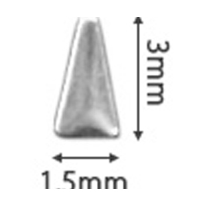SHAREYDVA　スタッズ 三角ロング 1.5*3mm シルバー 50P