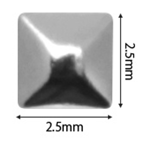 SHAREYDVA　スタッズ メタルスクエア 2.5mm シルバー 50P