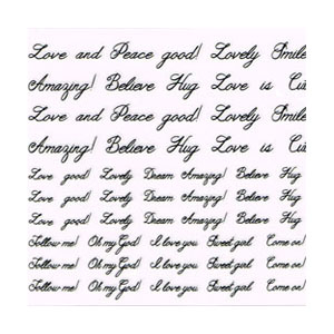 Amaily　ネイルシール No.2- 3 筆記体メッセージ (黒)