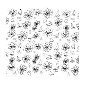 Amaily　ネイルシール No.1- 3 モダンなお花 (黒)