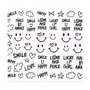 Amaily　ネイルシール No.3- 3 ニコちゃん (黒)