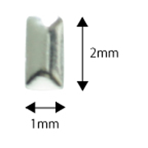 SHAREYDVA　スタッズ メタル長方形 シルバー 1*2mm / 50P