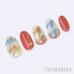 TSUMEKIRA　福岡あみプロデュース 千鳥格子Grande キャメル＆ブルー