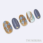 TSUMEKIRA　福岡あみプロデュース 千鳥格子Grande キャメル＆ブルー